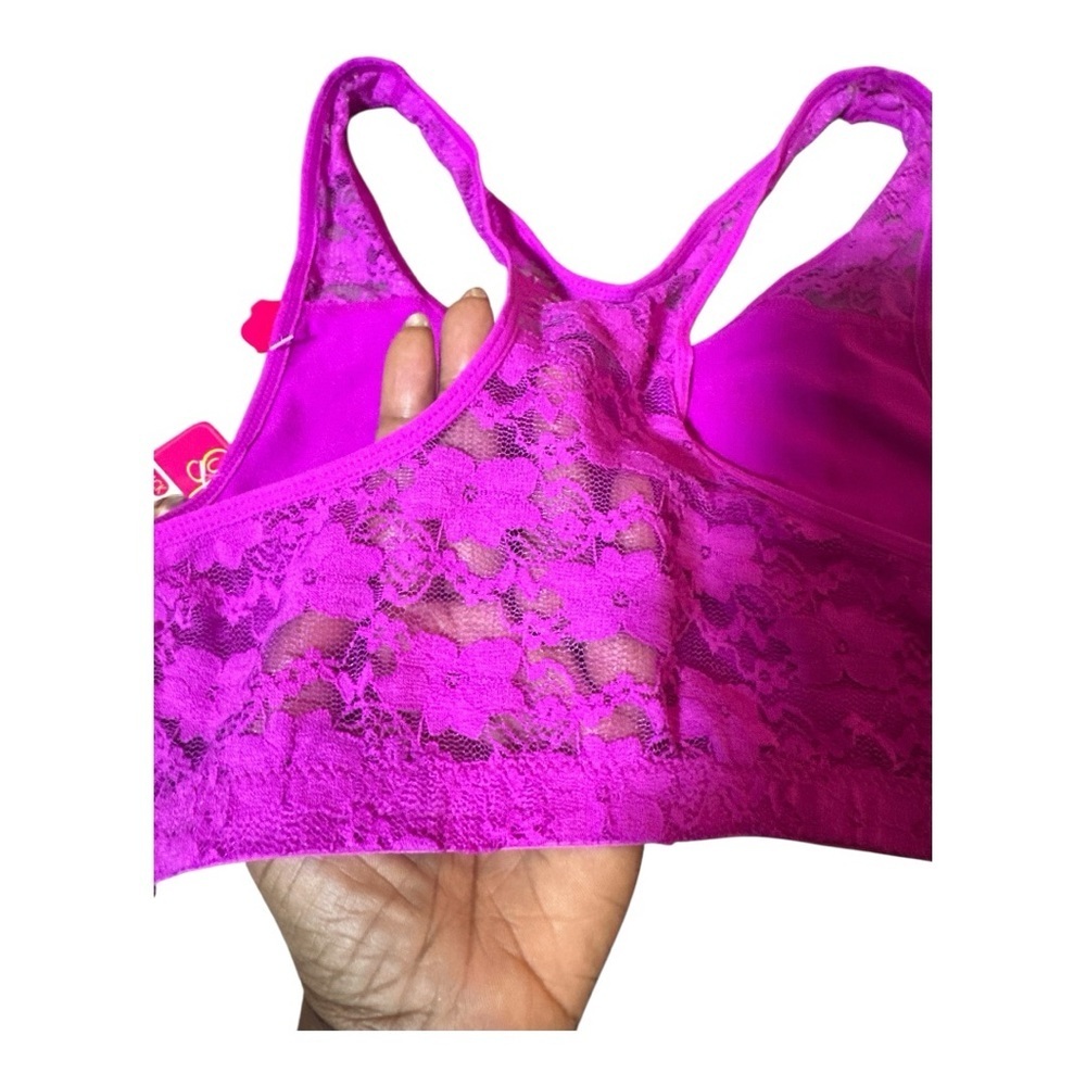 Spree Seamless Lace Racerback Bra L/XL – Purple Comfort Bralette - Picture 7 of 9